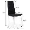 Szövet székek lábakkal nappaliba és étkezőbe, 4 darabos szett, fekete króm, ModernHome