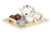 Fa teáskészlet, kancsóval, csészékkel, 17 darabos ECOTOYS
