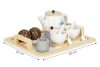 Fa teáskészlet, kancsóval, csészékkel, 17 darabos ECOTOYS