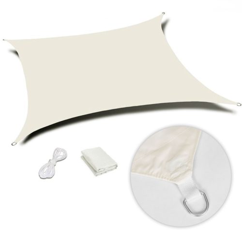 Téglalap alakú vízálló napvitorla, 2x3 m, bézs, MultiGarden