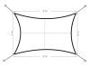Téglalap alakú vízálló napvitorla, 2x3 m, bézs, MultiGarden
