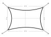 Négyzet alakú napvitorla, vízálló árnyékoló, 3x3 m, szürke, MultiGarden