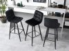 Bárszék magas szék lábtartó bársony fekete ModernHome